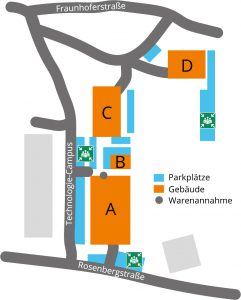 Map of the area of the 3D-Micromac premises