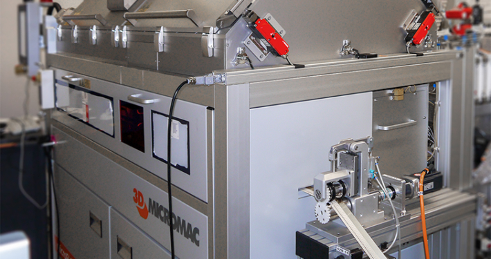 One of 3D-Micromac’s microFLEX R2R laser systems with integrated Excimer laser source